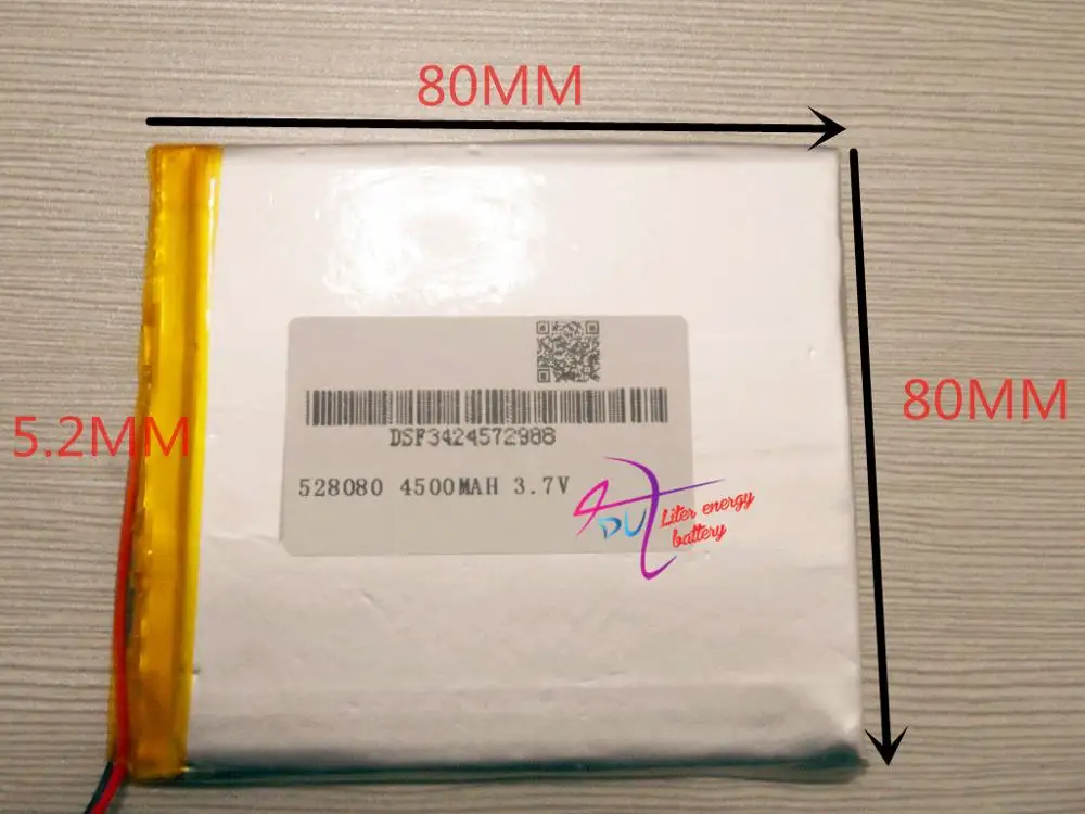 

best battery brand Free shipping polymer li-ion battery rechargeable battery 3.7 V 528080 mobile power tablets 4500MAH