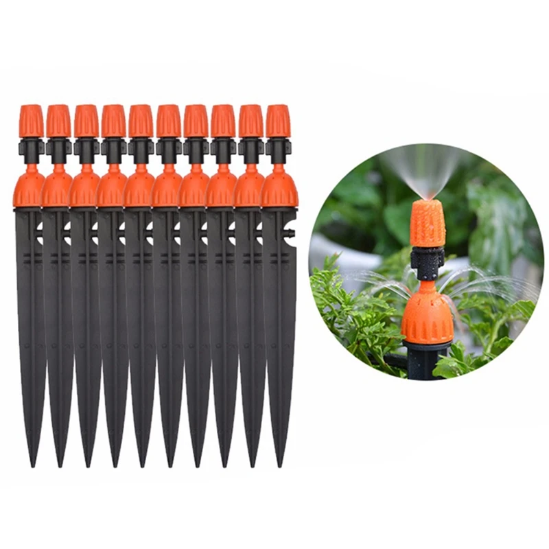 black orange 1 лот 10 шт. многофункциональные регулируемые 8 розеток спрей-капельница Оросители наборы для полива капельного орошения#2630 - Цвет: black orange
