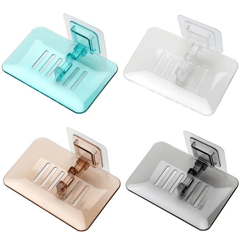 Soap Dish Bathroom Storage Rack Plate Soap Dish Holder Suction Cup Soap Box Crate Shelf Wall Tableware Basket Accessories