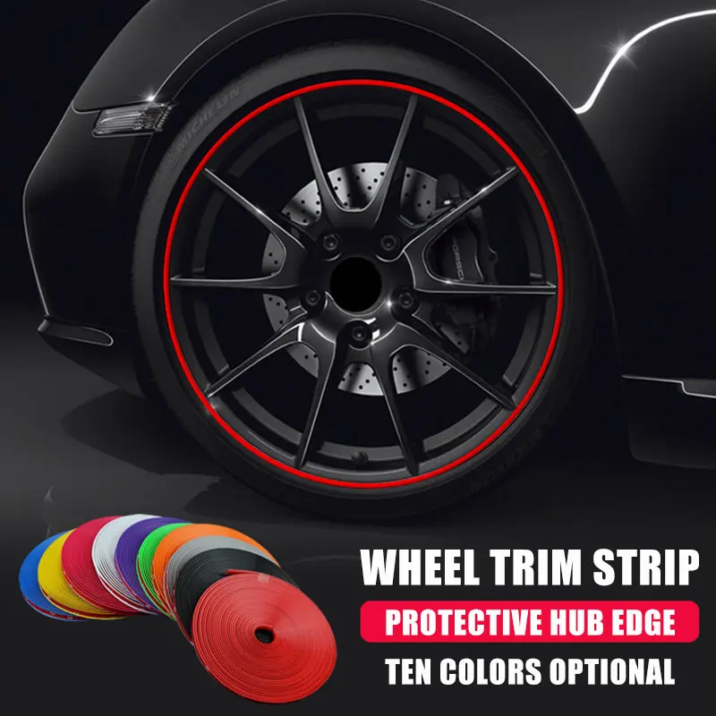 

Vehemo Rubber 8M/Roll Wheel Rims Protector Auto Wheel Rims Protector Vehicle Universal Rimblades Tire Guard Line