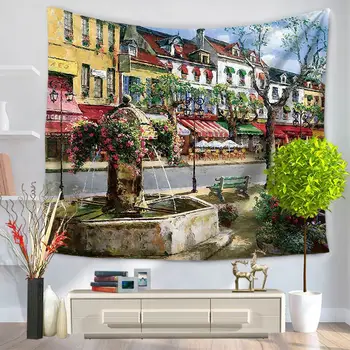 

Home Decorative Wall Hanging Carpet Tapestry 130x150cm Rectangle Bedspread American Street Painting Pattern GT1032
