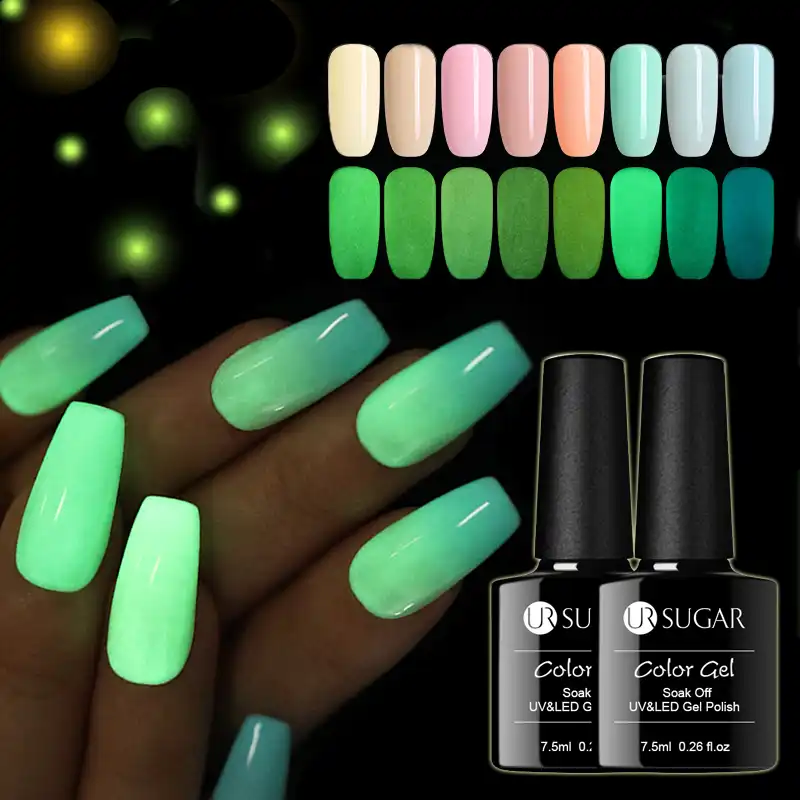 glow in the dark green nails