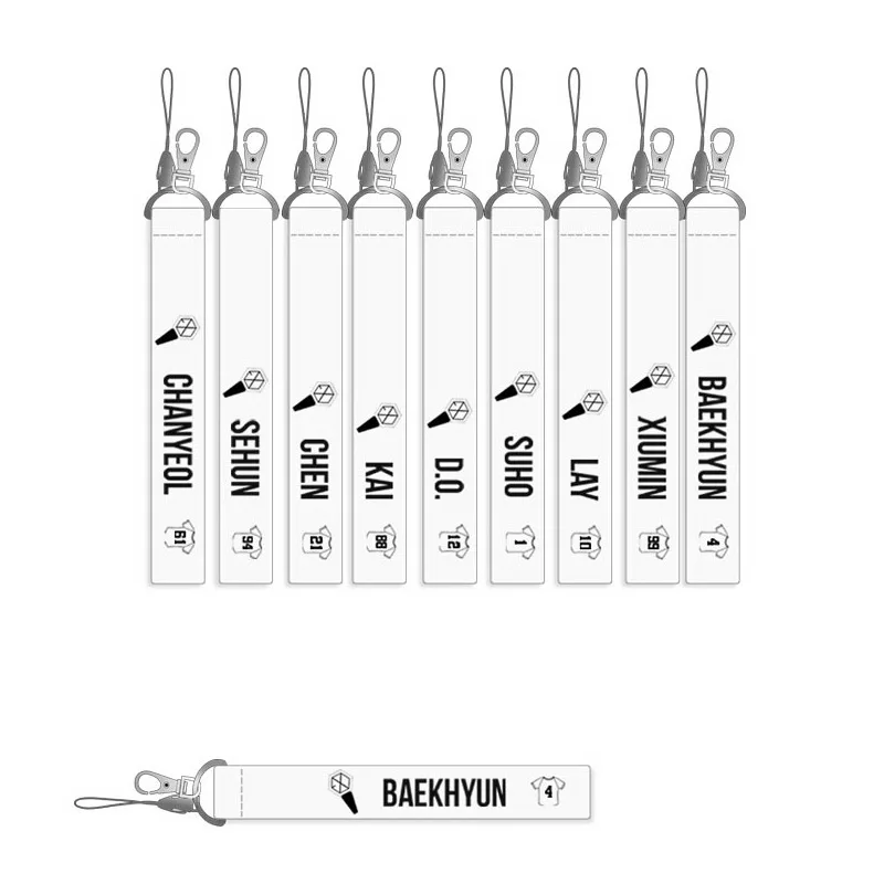 Kpop EXO ремешок кулон брелок телефон ремень брелок брелоки с лентой аксессуары - Цвет: XIUMIN