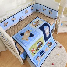 Тканая техника и 4 шт количество детских постельных принадлежностей-бамперы, одеяло, простыня для кроватки, юбка для детской кроватки