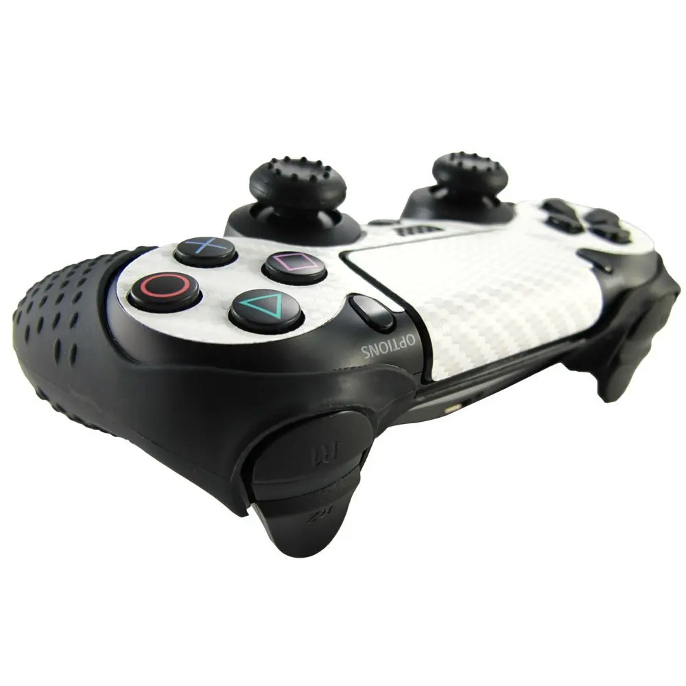 YOTEEN силиконовый резиновый чехол для sony PS4 с ремешком на руку для sony PS4 Camepad Thumb Stick Grips cap