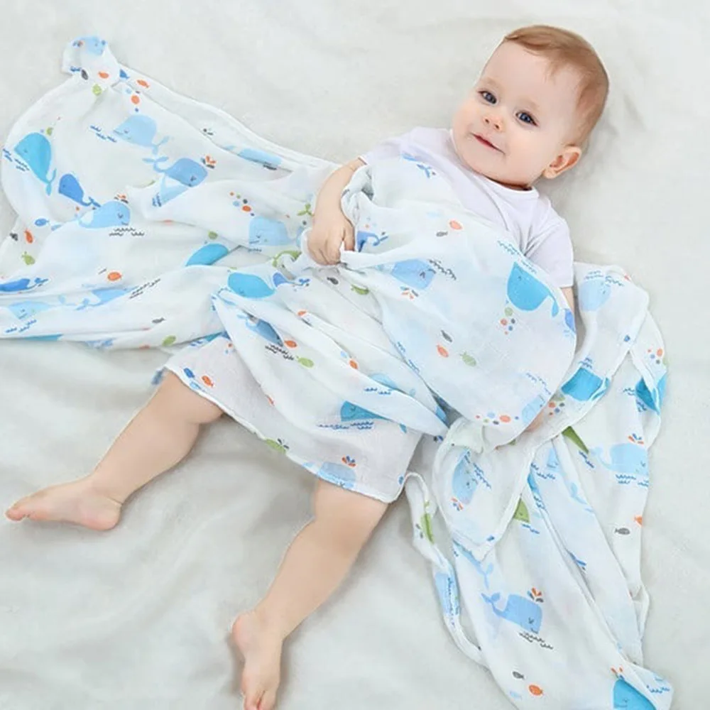 

1Pc Muslin 100% Cotton Baby Swaddles Soft Newborn Blankets Bath Gauze Infant Wrap Sleepsack Stroller Cover Play Mat Baby