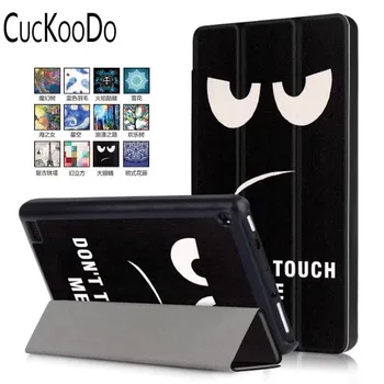 

CucKooDo Slim-Fit Coloured Drawing Slim Folding Stand Smart Cover Case with Auto Wake / Sleep For Amazon Fire 7 2017 Release
