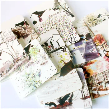 

Free ship11lot=48pc!Ink wash Chinese style flower small fresh creative card / universal holiday blessing greeting cards