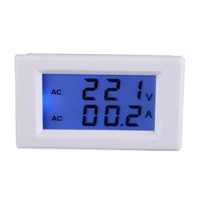 Digital AC 100 300V 50A Ammeter Voltmeter LCD Display Volt Amp Panel Meter Blue Blacklight Without