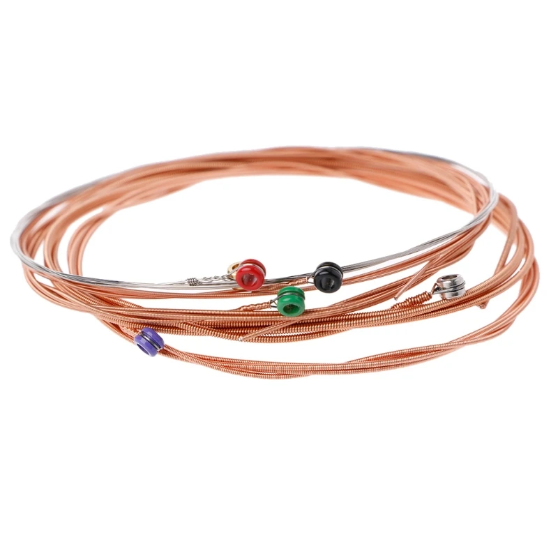 

6pcs Acoustic Folk Guitar Strings 010-047'' Steel Core Copper Wire Wound Tension
