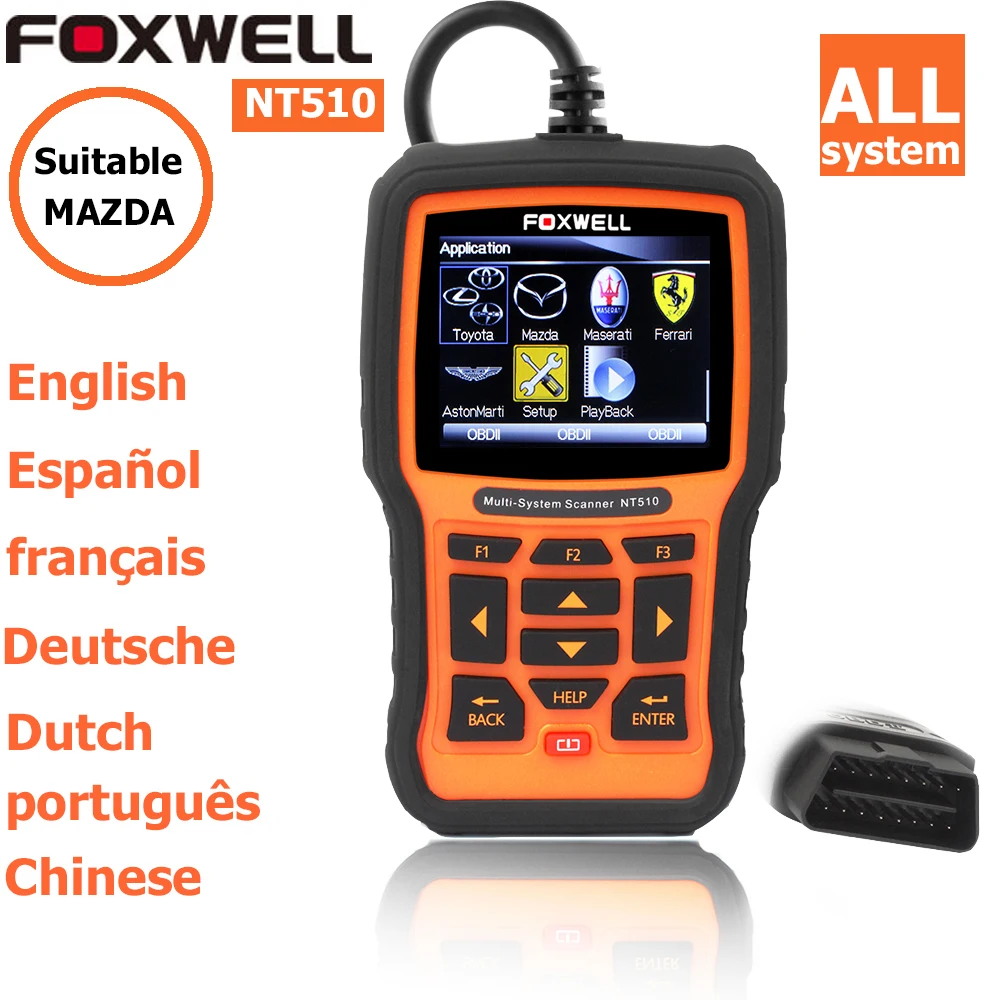 Prix pour Outil d'analyse auto Foxwell NT510 pour Mazda SRS Airbag Reset OBD2 Outil De Diagnostic Système Complet Prix pour Outil d'analyse auto Foxwell NT510 pour Mazda SRS Airbag Reset OBD2 Outil De Diagnostic Système Complet