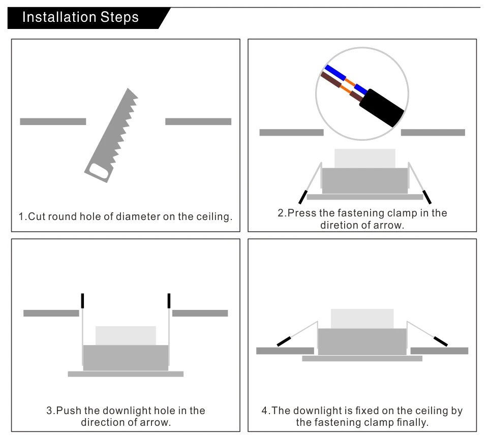 LED Downlight Ceiling White/Warm white 5W 9W 12W 15W 18W led Ceiling lamp Round Recessed AC 220V 230V 240V New type Downlight