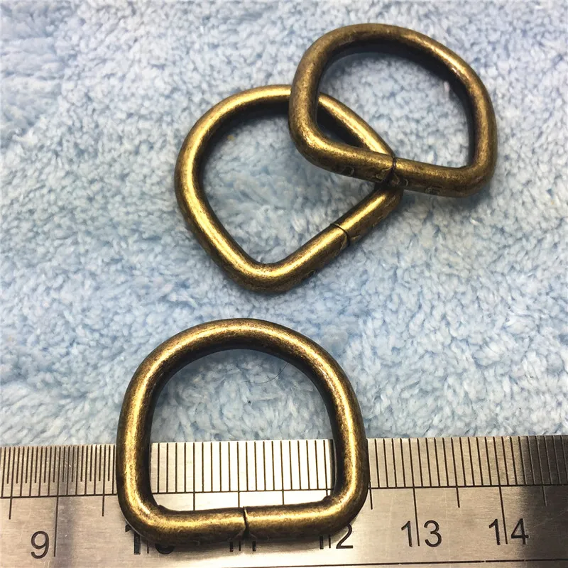 20MM  antique bronze Non-Welded Dee Rings Unwelded D-Rings Webbing Strapping Sewing D Shaped Clasp Accessories