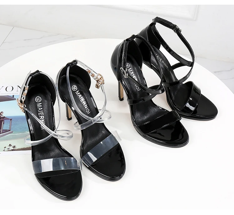 MAIERNISI/женские босоножки; удобные мягкие босоножки; пикантная женская обувь; классическая женская обувь; босоножки на высоком каблуке с ремешком на щиколотке и пряжкой