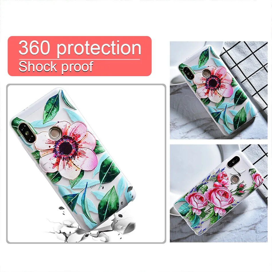 3D Relief Flower Case For Xiaomi Pocophone F1 Case For Xiaomi Redmi Note 5 5 Pro 5 Plus 5A 4A 5 4X Note 4 4X Silicone Case Coque (9)