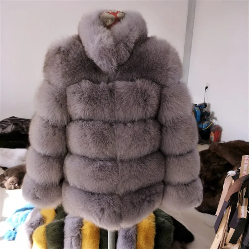 parka jacket women BINYUXD 2022 New Winter Coat Women Faux Fox Fur Coat Plus Size Women Stand Collar Long Sleeve Faux Fur Jacket Fur gilet fourrure puffy coats