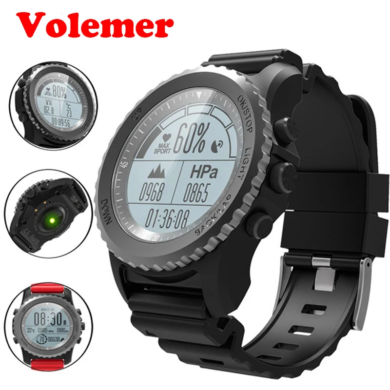 

Volemer S968 Outdoor Sport GPS Smart Watch Swim Climbing Wristwatch IP68 Waterproof Heart Rate Barometer Thermometer Altimeter