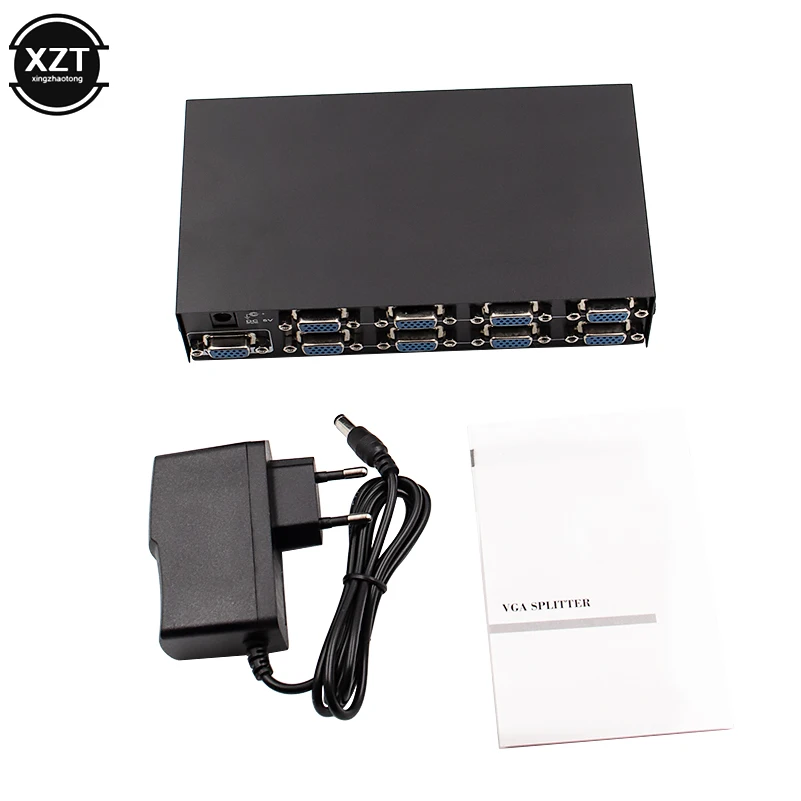 VGA Switcher 8 Port VGA Splitter 150 mhz PC to 8 VGA Monitor TV Video Splitter Support 1600*1280