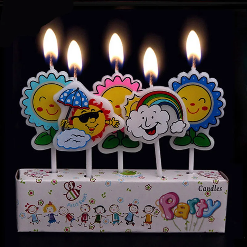 5 шт. милый фруктовый космический корабль футбол бабочка кролики искусство бездымные свечи для мальчиков и девочек день рождения поставки торт Топпер - Цвет: 22