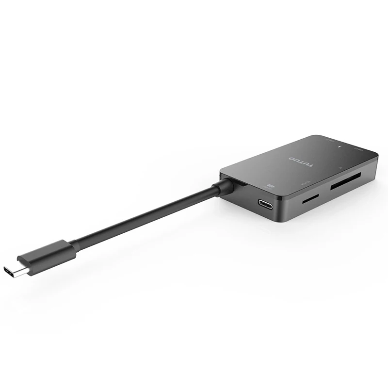 TUTUO Type C to USB A * 2 порта конвертер с SD/Micro SD (TF) Кардридер 80 Вт PD Быстрая Зарядка