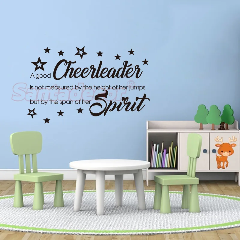 

Stickers Design Quote Cheerleader Vinyl wall decals Removable Wall Art Wall Decor for Living Room Home Decor Wallpaper posters