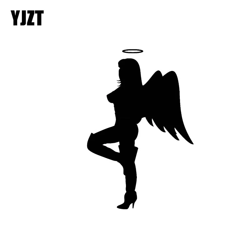 YJZT 9,4*14,2 см тайна Сексуальная Голый Ангел силуэт наклейка крутой дизайн автомобиля наклейка черный/серебристый покрытие тела C20-1436
