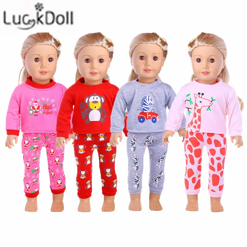 

Spring and summer new fashion tops + pants for 18-inch or 43-cm American dolls, is the best Christmas gift for children