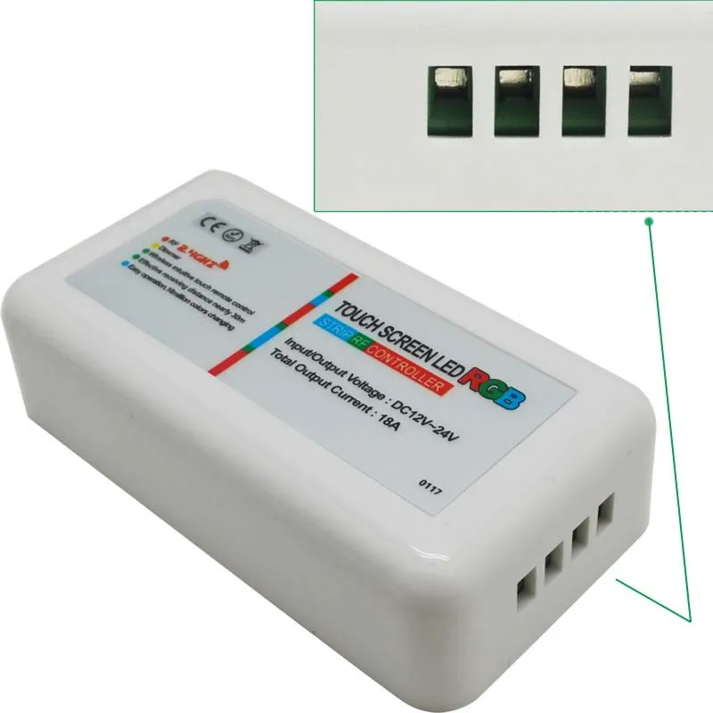 1 компл./лот DC12-24V 18A RGB/RGBW светодиодный Управление; 2,4G Сенсорный экран РЧ пульт дистанционного управления Управление для 5050/3528 RGB Светодиодные ленты/лампа/светильник