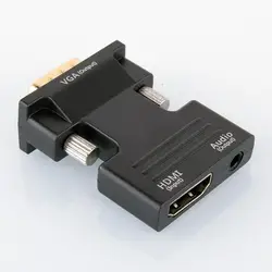 Zcxvzcx HDMI 2 VGA конвертер с аудио адаптер HDMI Женский VGA Мужской Аудио кабель видео конвертер 1080 P для ПК ТВ мониторы