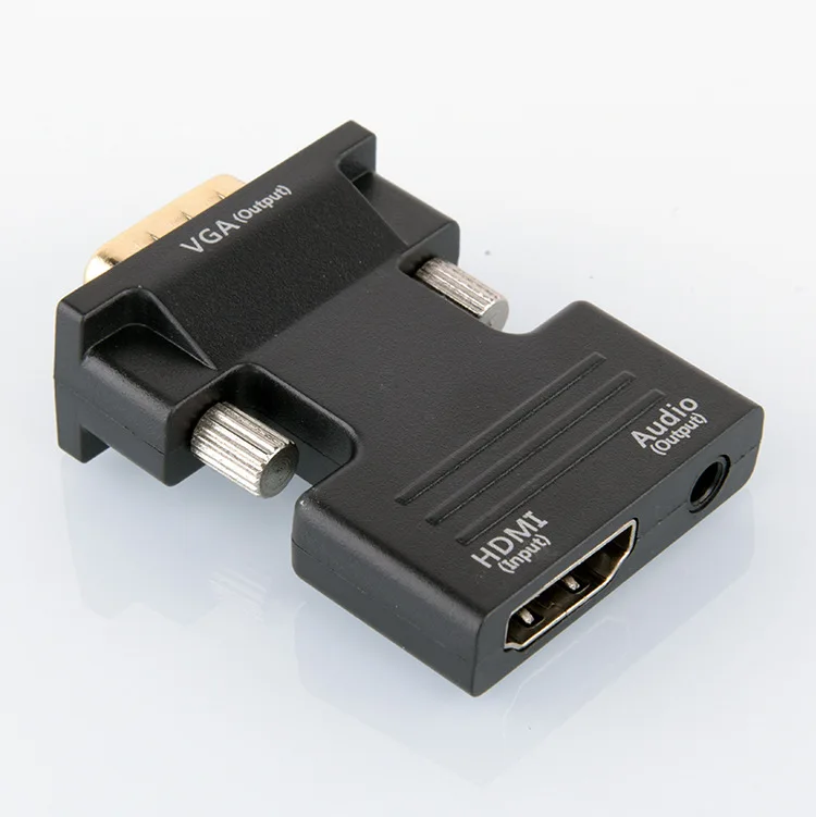 

Zcxvzcx HDMI 2 VGA Converter with Audio Adapter HDMI Female to VGA Male Audio Cable Video Converter 1080P for PC TV Monitor