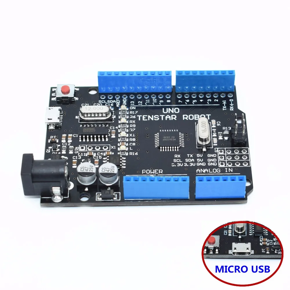 Новый набор 2017 UNO R3 ATmega328P/CH340G MicroUSB. Rev 3 0 (hei) для Arduino|uno r3|uno r3 unoset |