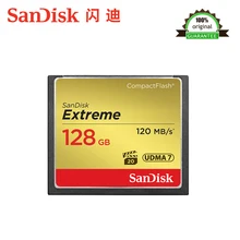 Sandisk Extreme CompactFlash CF карт 128 ГБ устройство чтения карт памяти CF до 120 МБ/с. читать Скорость для спортивной экшен-камеры 4 K и записи видео в формате Full HD официальное подтверждение