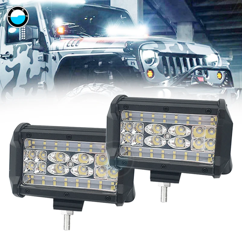 Quad Row Led Light Bar 5 Pollici Combo Beam Led Work Light Fendinebbia Illuminazione Fuoristrada Per Camion Suv Atv 4X4