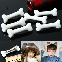 6 шт яркие белые собачьи кости шпильки для волос боковые ленточные зажимы шпильки для женщин