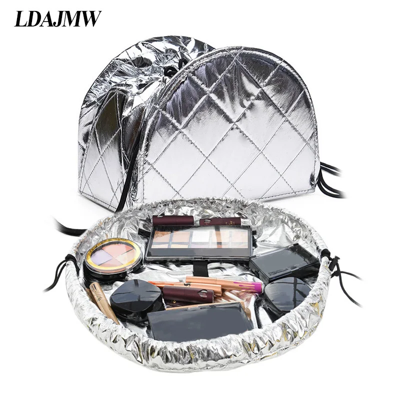 

LDAJMW Drawstring Shrink Women's Cosmetic Bag Large Capacity Foldable Travel Toiletry Makeup Storage Luggage Organizer Pouch