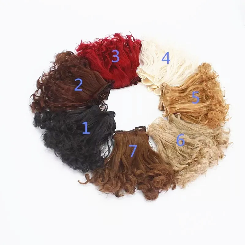 Fashion 15100cm DIY Mini Tresses Doll Wig High-Temperature Material Wave Hair Wig For BJD High-Temperature Doll Accessories (2)