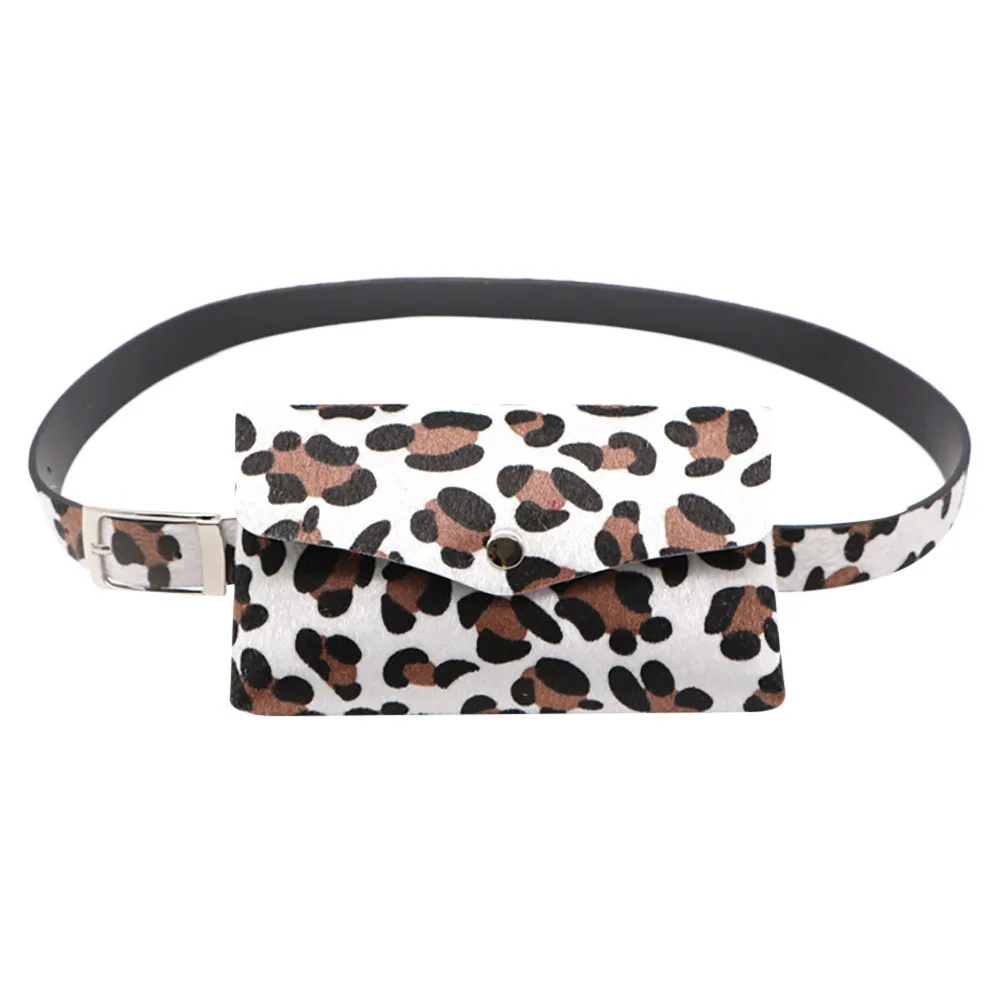 Новинка, модная женская леопардовая сумка из конского волоса с декоративными карманами, двойная сумка для мобильного телефона, кошелек, повседневная Прямая поставка# W - Цвет: White