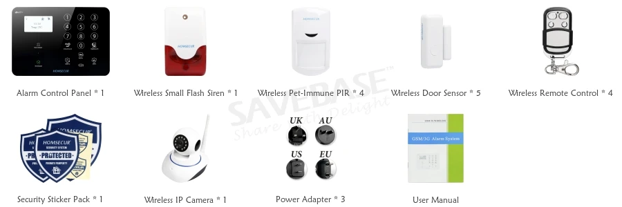 Homsecur беспроводный и проводной 4G lcd Домашняя безопасность Pet-Immune/дружественная сигнализация