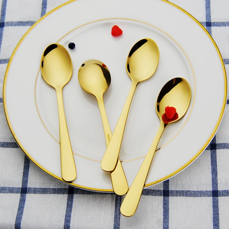 Newest 4PCS/Set Tea Party Spoon Set Teaspoons Tablespoon 18/8 Stainless