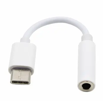 

100pcs USB 3.1 Type C Male to 3.5mm Female Audio Converter Cable Earphone Audio Adapter Connector Cables Cord Wire White