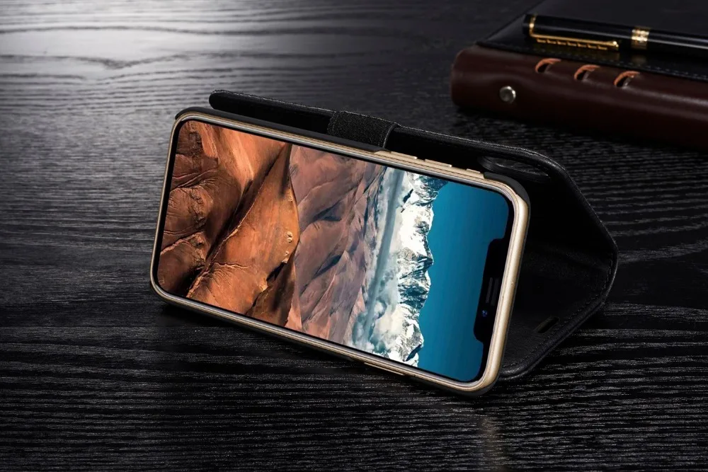 DG Ming съемный 2 в 1 винтажный кожаный флип-чехол-кошелек для iphone XR с 3 картами для IPhone X с кнопкой