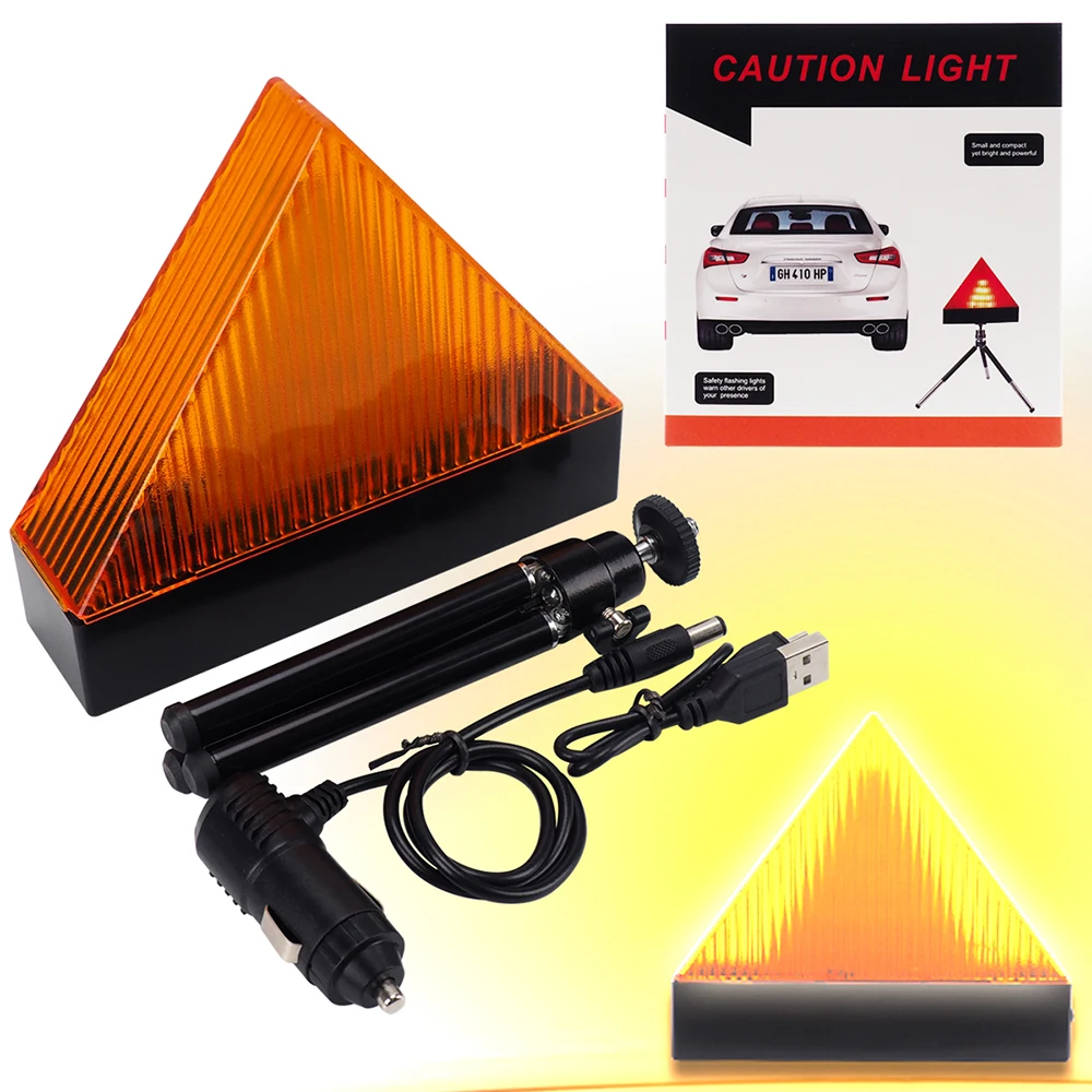 Buy Car Triangle Yellow Flashing Strobe Light Led Road Safety Emergency