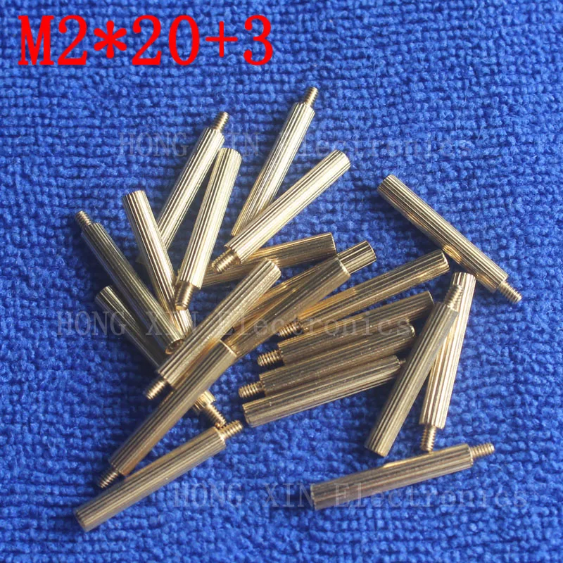 M2*20+3 10Pcs brass Standoff 20mm Spacer Standard Male Female brass