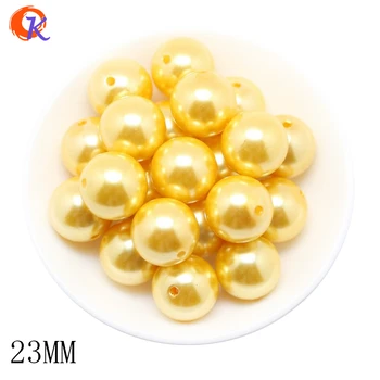 

23MM Cordial Design 70pcs/lot,(A03) Yellow Acrylic Pearl Beads Chunky Fake Pearl Beads For Jewelry Making CDWB-515003