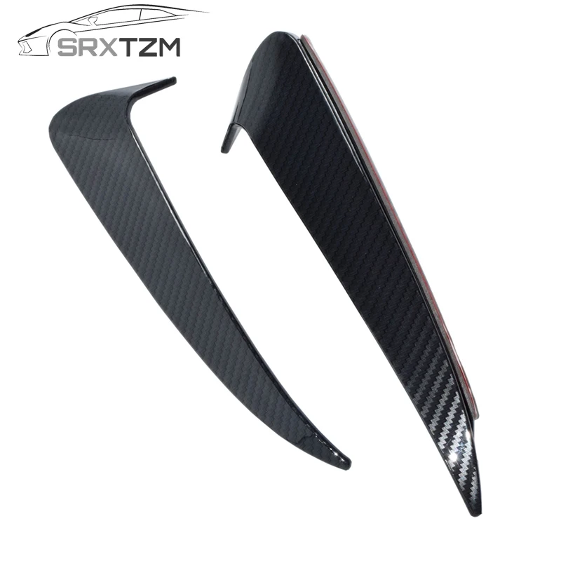 

SRXTZM 2PCS Style Rear Bumper Spoiler Canard /Air Vent Cover Trim For Mercedes-Benz C class W205 2015+ Black Carbon fiber Grain