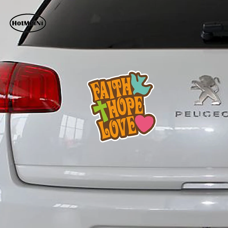 Автомобильный Стайлинг HotMeiNi виниловый стикер с надписью Faith Hope Love для ноутбука