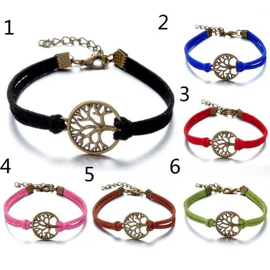 

1pcs infinity handmade bracelet Vintage tree Charms Infinity Bangles Leather Bracelet 6474-6479