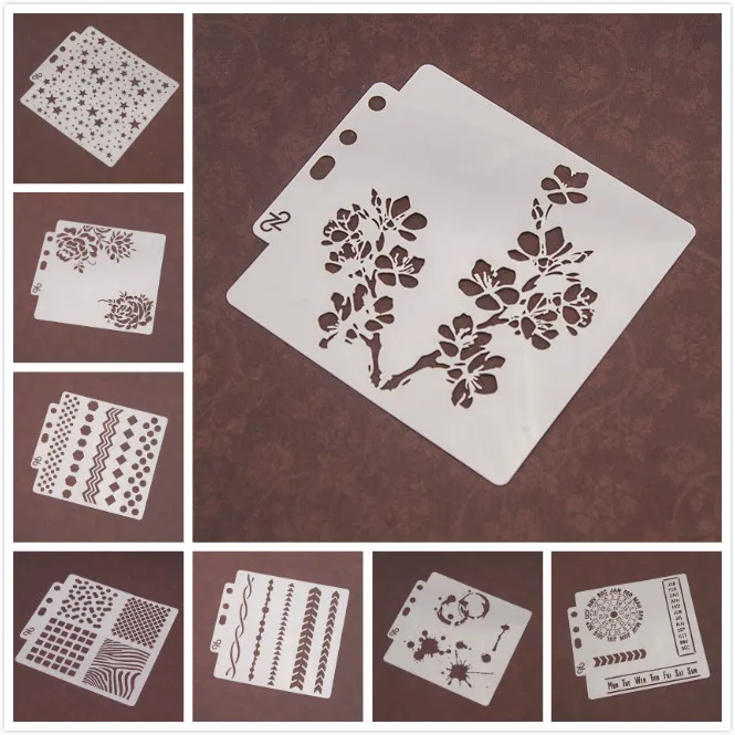 

2pcs Rose Flower Star Spray Stencils Birthday Cake Mold Cake Stencil Plastic Spray Cookie Stencils Decoration