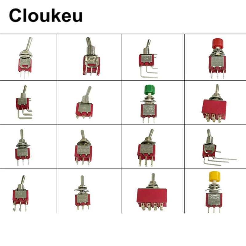 5 шт. SMTS-102C4 ультра маленькие красные 5 мм 3Pin/2 файл-на изгиб булавки перекидной переключатель 1.5A250V 3A125V