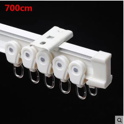 1miter rails curved/straight track plastic Nanometer silence Flat curved track curtain hook single double Track pole Accessories - Цвет: 700CM